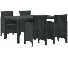 Lauko baldų komplektas Sodo valgomojo komplektas 5 pcs Antracitas Polt ratanas