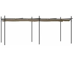 Pergolė su ištraukiamu stogu, taupe spalvos, 589x292x230cm