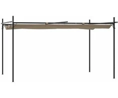 Pergolė su ištraukiamu stogu, taupe spalvos, 395x292x230cm