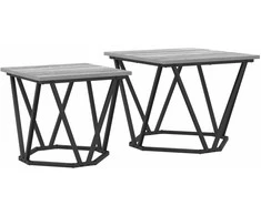 Šoninių staliukų komplektas 2 pcs Pilkas Sonoma