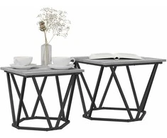 Šoninių staliukų komplektas 2 pcs Pilkas Sonoma