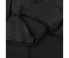 Pilna metų antklodė Juoda 200 x 220 cm Satin ir mikropluoštas