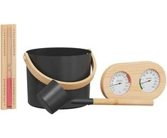 Saunos Priedų Rinkinys 4 pcs Juoda