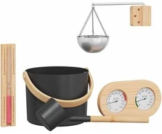 Saunos Priedų Rinkinys 5 pcs Juoda