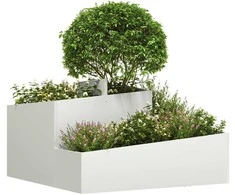 Sodo vazonas Balta 80 x 80 x 50 cm Šaltai valcuotas plienas
