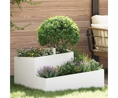 Sodo vazonas Balta 80 x 80 x 50 cm Šaltai valcuotas plienas