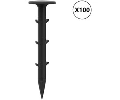 Žemės kuolai 100 pcs Juoda Ø3 x 11 cm Plastmasė