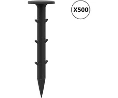 Žemės kuolai 500 pcs Juoda Ø3 x 11 cm Plastmasė