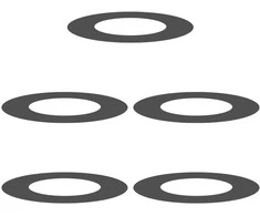tinkamas plokštiems medžio žiedams 5 pcs Juoda Ø40 / 70 cm