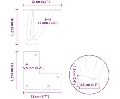 Kavos staliuko kojelės, 4 vnt., natūralus plienas, 10 cm, tvirtas plienas