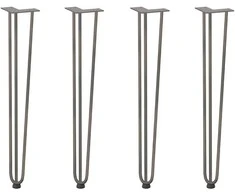 4 konsolinių stalų kojelės, 72 cm, natūralus plienas, masyvas