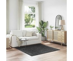 Neslystantis plaukuotas kilimas Tamsiai pilka 160 x 160 cm PP