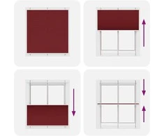 Plisuota žaliuze Bordo raudona 115x150 cm Audinio plotis