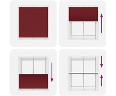 Plisuota žaliuze Bordo raudona 120x100 cm Audinio plotis