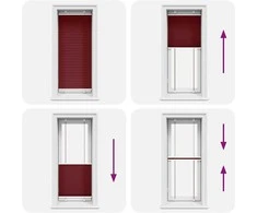 Plisuota žaliuze Bordo raudona 60x150 cm Audinio plotis 59,4 cm