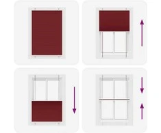 Plisuota žaliuze Bordo raudona 85x150 cm Audinio plotis 84,4 cm