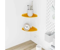 Plūduriuojanti lentyna 2 pcs Garučių geltona 15 x 15 x 2 cm