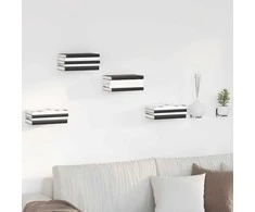 Plūduriuojanti lentyna 8 pcs Juodas 6 x 10,8 x 6,6 cm