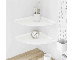 Plūduriuojanti lentyna su lentyna 2 pcs Baltas 30 x 30 x 2 cm