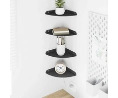 Plūduriuojanti lentyna su lentyna 4 pcs Juodas 18 x 18 x 2 cm