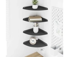 Plūduriuojanti lentyna su lentyna 4 pcs Juodas 24 x 24 x 2 cm