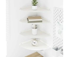 Plūduriuojanti lentyna su lentyna 4 pcs Baltas 30 x 30 x 2 cm