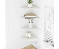 Plūduriuojanti lentyna su lentyna 4 pcs Baltas 24 x 24 x 2 cm