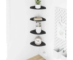 Plūduriuojanti lentyna su lentyna 4 pcs Juodas 15 x 15 x 2 cm