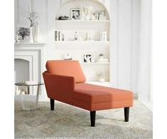 Poilsio sofa su pagalvės raudonai oranžiniu velveto audinys