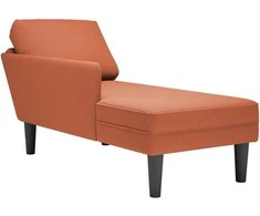 Poilsio sofa su pagalvės raudonai oranžiniu velveto audinys