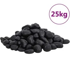 Poliruoti akmenukai, juodos spalvos, 25kg, 2–5cm