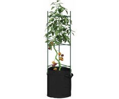 Pomidorų narvas su augalų maišeliu, 2vnt., 116cm, plienas ir PP