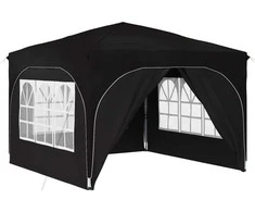 Pop-up šventinis palapinė 290 x 290 x 245 cm Juoda