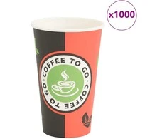 popieriniai kavos puodeliai 1000 vnt 16 uncijų 400 ml raudonos