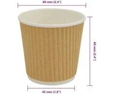 Popieriniai kavos puodeliai 1000 vnt 4oz 100ml Ruda