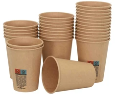 Popieriniai kavos puodeliai, 1000 vnt., 12 uncijų, 300 ml, rudi