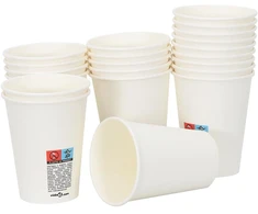 Popieriniai kavos puodeliai, 1000 vnt., 12 uncijų, 300 ml, balti