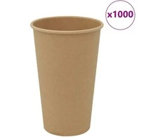 Popieriniai kavos puodeliai, 1000vnt., 16oz, 400ml, ruda