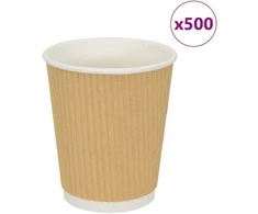 Popieriniai kavos puodeliai 500 vnt 8oz 200ml Ruda