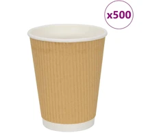 Popieriniai kavos puodeliai, 500 vnt., rudi, 12 uncijų (300 ml), 300 ml