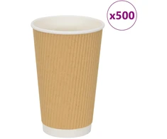 Popieriniai kavos puodeliai, 500vnt., 16oz, 400ml, ruda