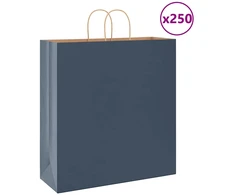 Popieriniai maišeliai 250vnt. su rankenomis, mėlynas 45x17x48cm