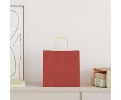 Popieriniai maišeliai 250vnt. su rankenomis raudonos 26x17x25cm