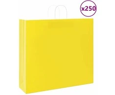 Popieriniai maišeliai 250vnt. su rankenomis geltonos 54x15x49cm