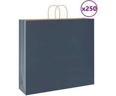Popieriniai maišeliai 250vnt. su rankenomis, mėlynas 54x15x49cm