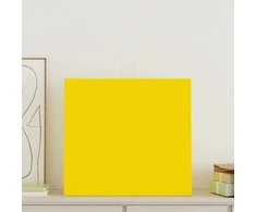 Popieriniai maišeliai 250vnt. su rankenomis geltonos 54x15x49cm