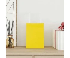 Popieriniai maišeliai 250vnt. su rankenomis geltonos 15x8x21 cm