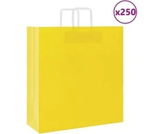 Popieriniai maišeliai 250vnt. su rankenomis geltonos 45x17x48cm