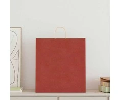 Popieriniai maišeliai 250vnt. su rankenomis raudonos 45x17x48cm