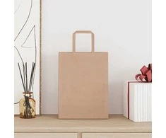 Popieriniai maišeliai 250vnt., su rankenomis, rudos, 21x11x28cm